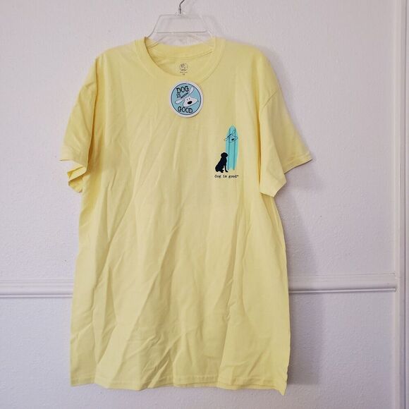 Dog Is Good Other - Dog Is Good T-shirt Live Life With Dog Yellow Surf Beach Mens Size Medium New